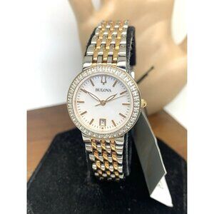 Bulova Women's Watch 98R280 Quartz Diamond Mother of Pearl Dial Two Tone Steel